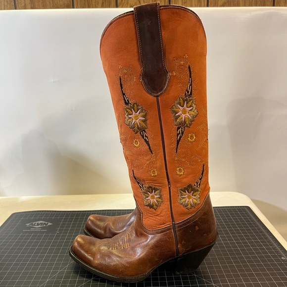 VGUC Sonora Double H boots with embroidery sz 7.5 - Picture 10 of 10